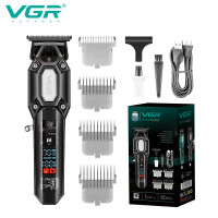 Триммер аккумуляторный 4 насадки LED дисплей черный 7000 RPM VGR V-900