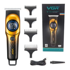Триммер VGR V-966 GOLD, Professional, 4 насадки, LED Display