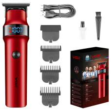 Тример акумуляторний 3 насадки LED дисплей червоний VGR V-987