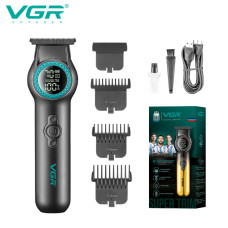 Тример акумуляторний 3 насадки TURBO режим регулювання потужності LED підсвічування зелений VGR V-990