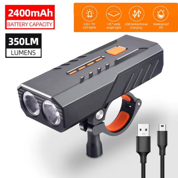 Велофара 300LM водонепроникна Power Bank Li-Ion акумулятор ЗУ Type-C індикація заряду BC25S