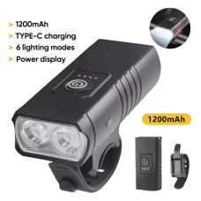Велофонарь F0-60-2T6, waterproof, Li-Ion аккумулятор, ЗУ Type-C
