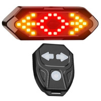 Велофонарь с указателем поворотов красный желтый водонепроницаемый ЗУ microUSB пульт управления FY-1820