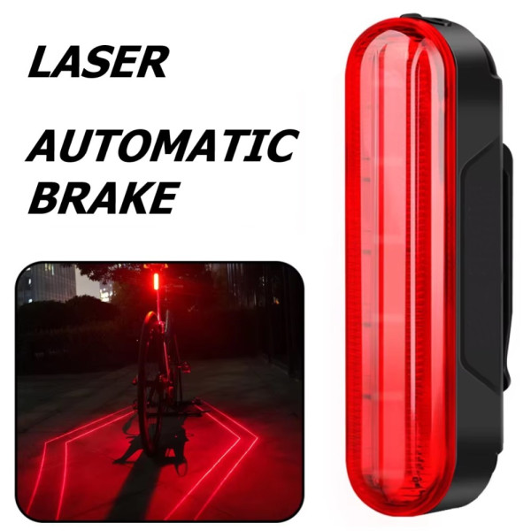 Велоліхтар із лазерною розміткою водонепроникний Li-Ion акумулятор ЗУ Type-C LEADBIKE LD80-6LED