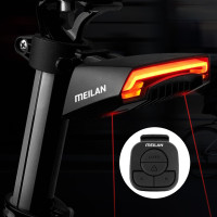 Велоліхтар із покажчиком поворотів червоний жовтий та лазерною розміткою водонепроникний ЗУ microUSB Li-Ion акумулятор Meilan X5