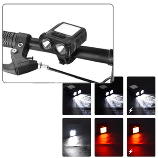 Велоліхтар налобний білий червоний датчик руху Li-Ion акумулятор Type-C Box SH-T808-2XPE-20SMD