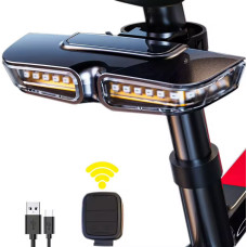 Велоліхтар із покажчиком поворотів червоний жовтий водонепроникний ЗУ Type-C Li-Ion акумулятор пульт керування XA-817